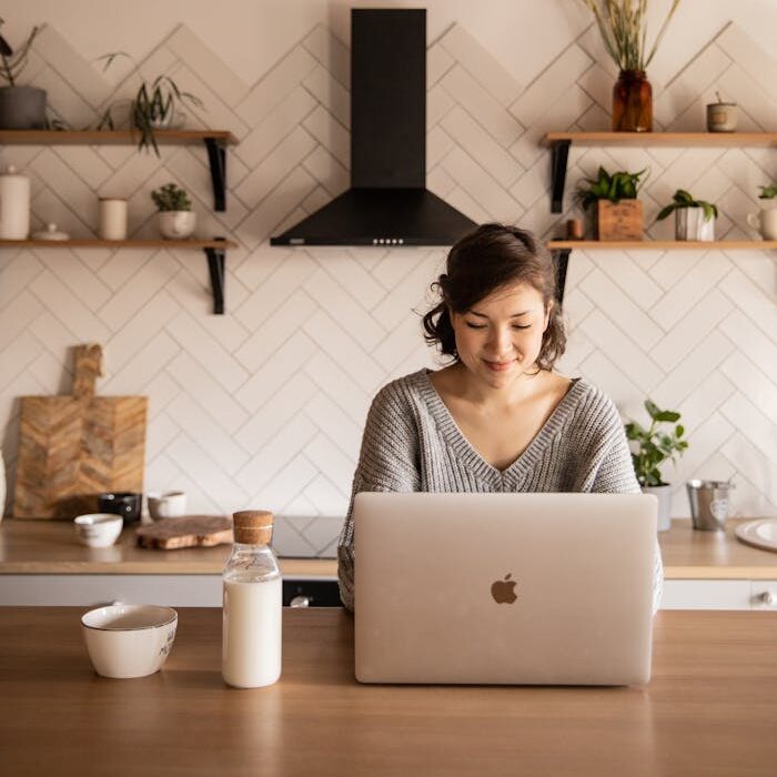 Ecommerce store owner working from home